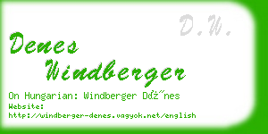 denes windberger business card